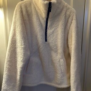 J. Crew Cream Fleece  with zipper Jacket